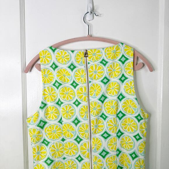 Sail to Sable STS Lemon Print Sleeveless Shift Dress Yellow Bright Novelty M - Picture 7 of 12